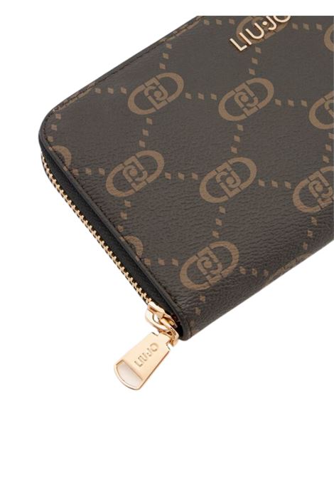 Portafoglio grande zip around con logo Liu Jo | AF5170E066822222